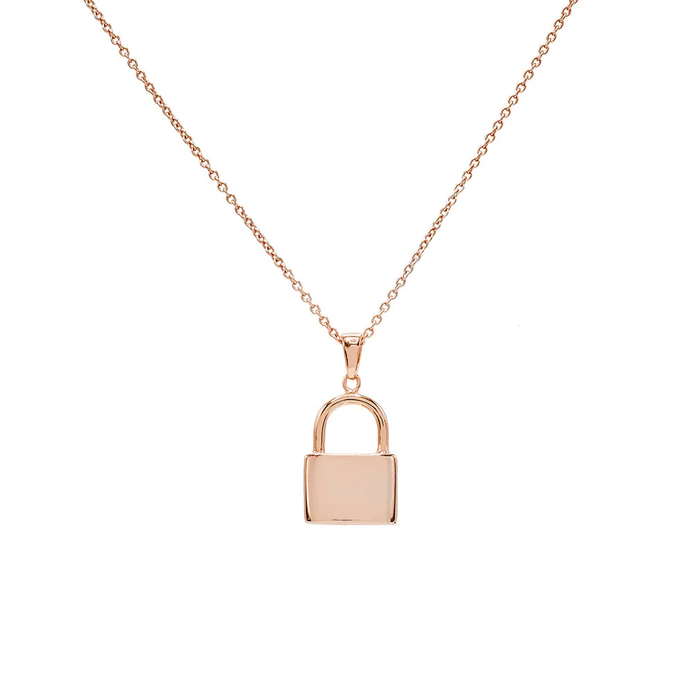 Engraved Lock Necklace