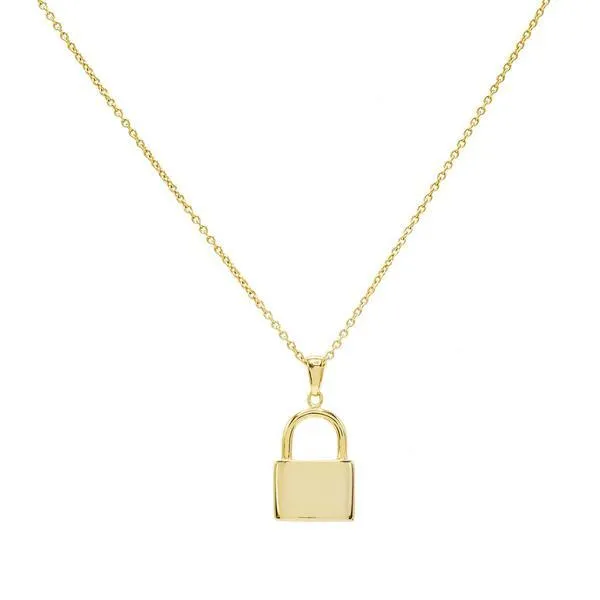 Engraved Lock Necklace