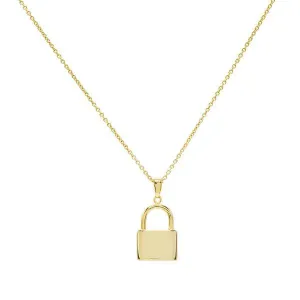 Engraved Lock Necklace