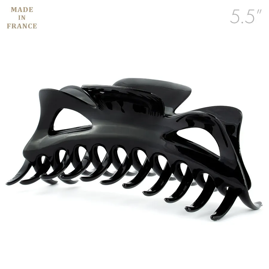Extra Large French Plastic Black Hair Claw