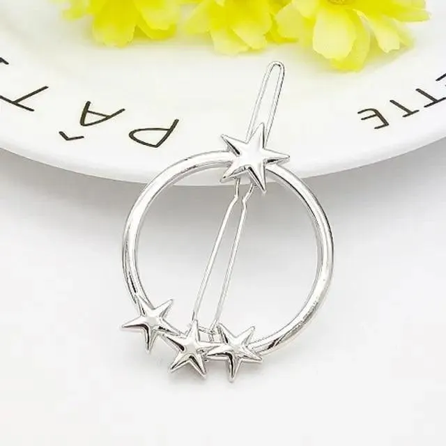 Fashion Circle Moon Hair Clips Modern Design For Women Geometric Hair Pins Charming Girls Hair Clips Hair Styling Accessories