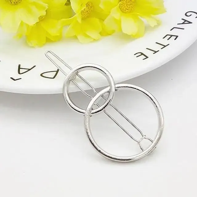 Fashion Circle Moon Hair Clips Modern Design For Women Geometric Hair Pins Charming Girls Hair Clips Hair Styling Accessories