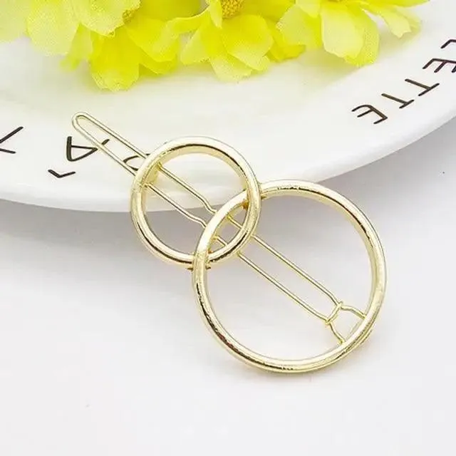 Fashion Circle Moon Hair Clips Modern Design For Women Geometric Hair Pins Charming Girls Hair Clips Hair Styling Accessories