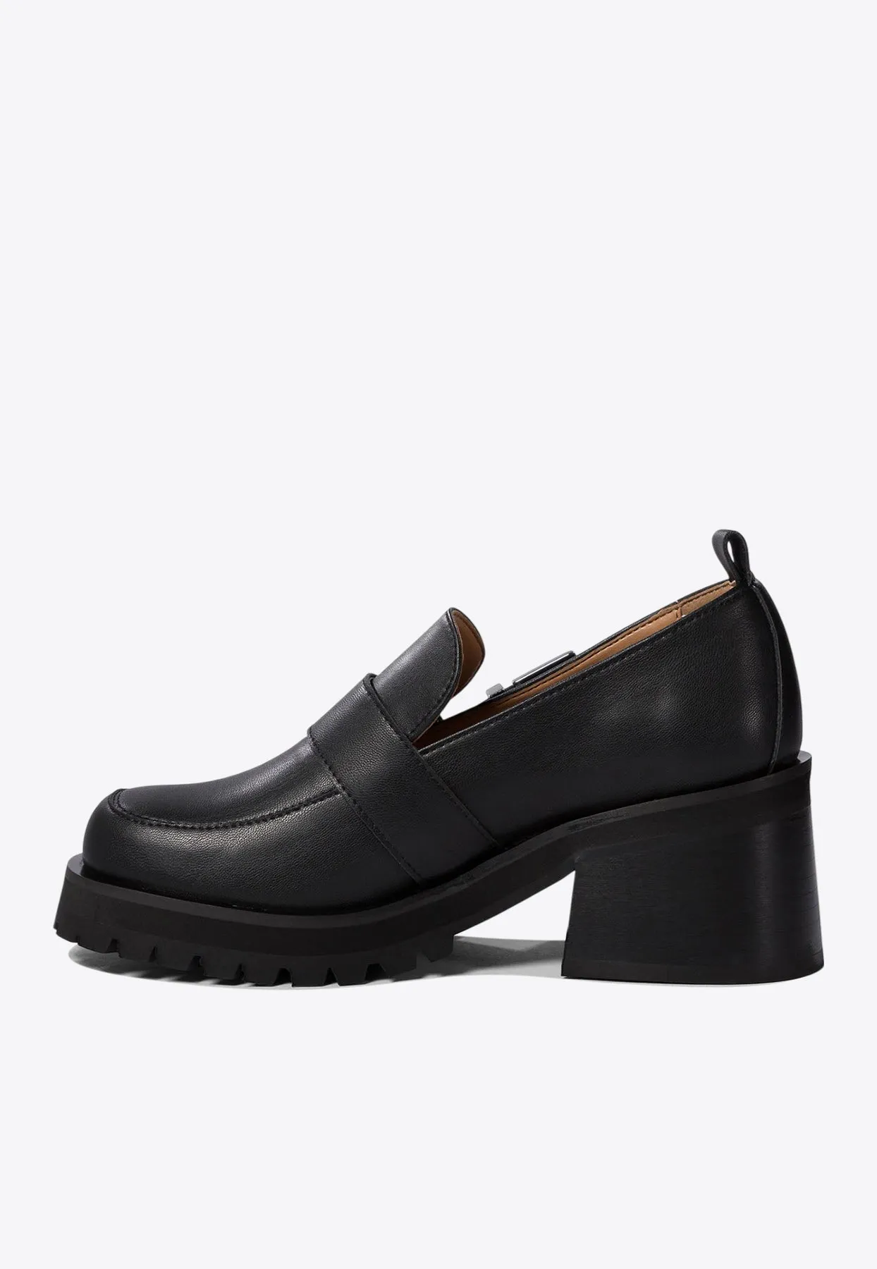 Feminine Buckle Platform Loafers