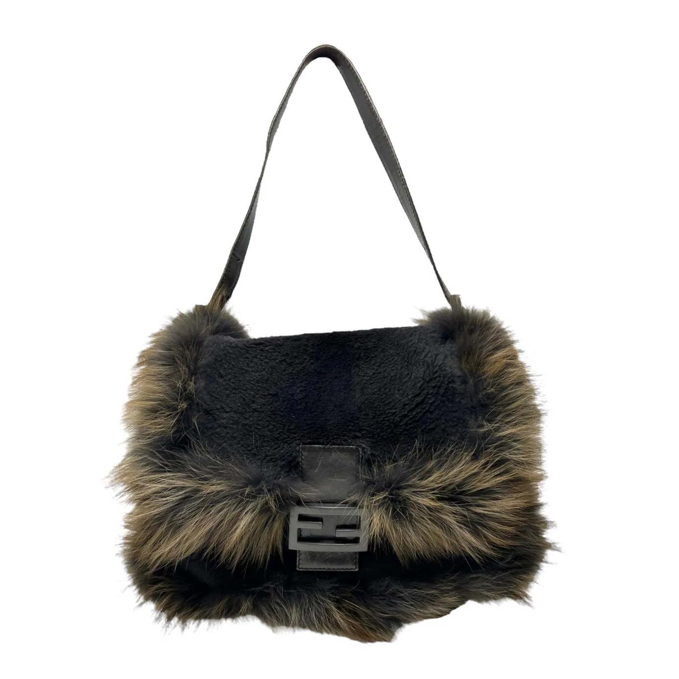 Fendi Black Fur Mamma Baguette