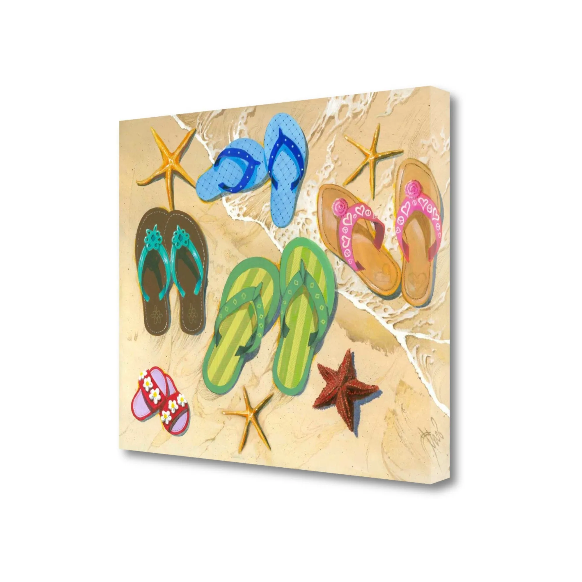 Flip Flops and Starfish 1 Giclee Wrap Canvas Wall Art