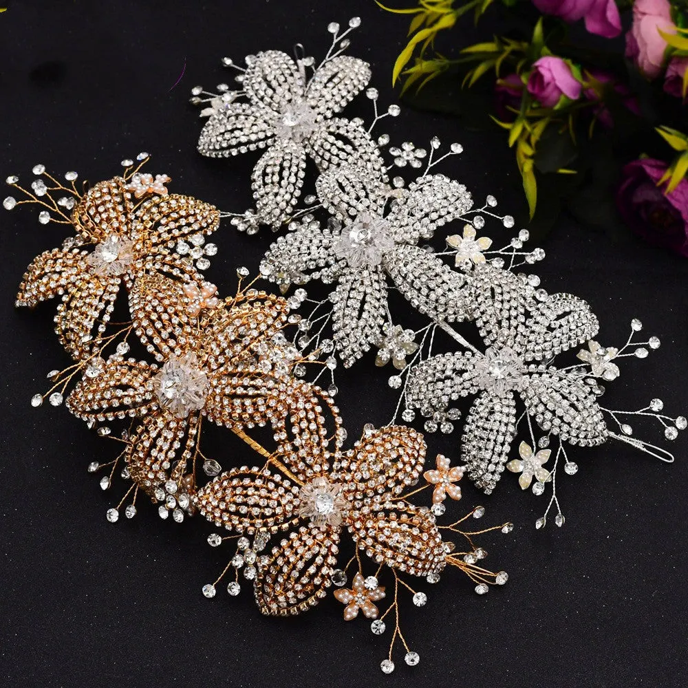 Flower Rhinestone Hair Accessories
