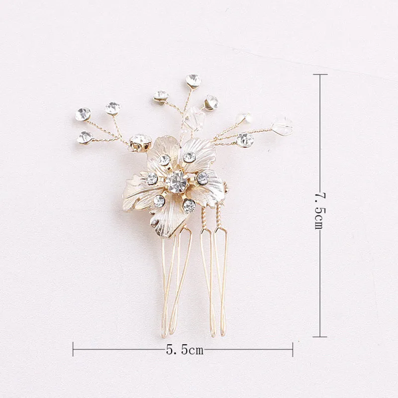 Flower Wedding Hair Ornament With Rhinestones