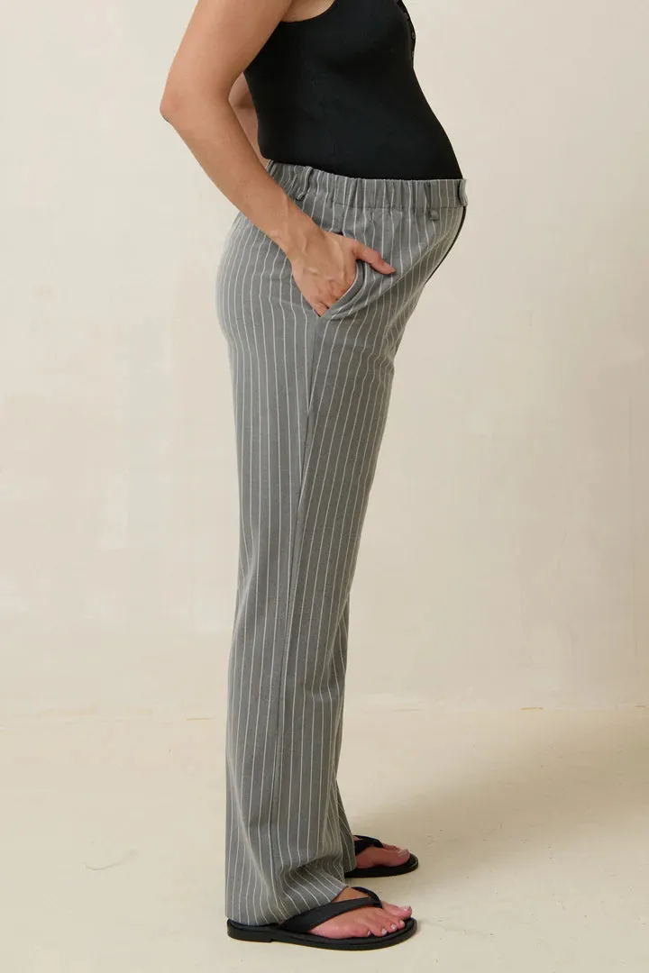 For Tomorrow Tailored Pant - Grey/White Stripe
