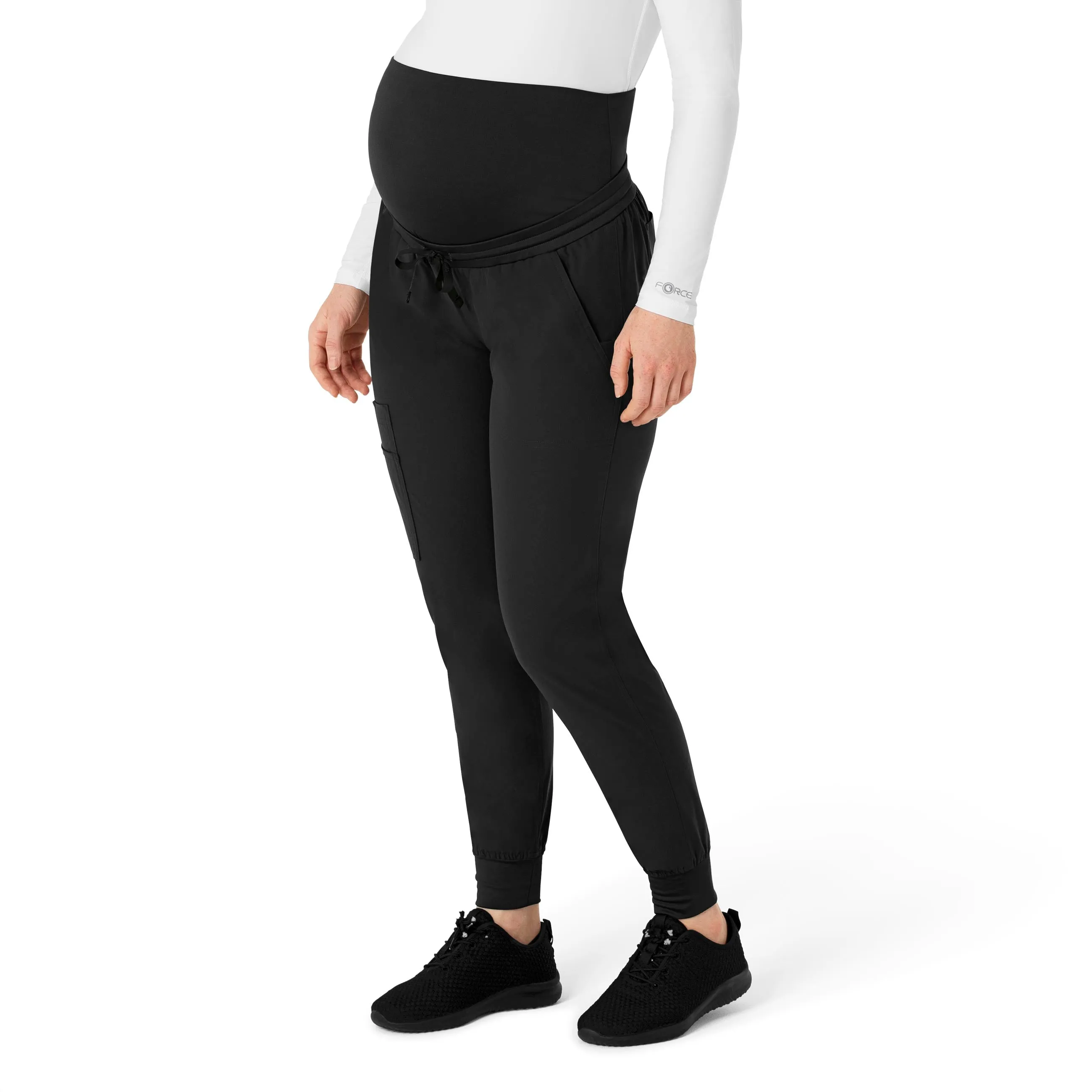 Force Essentials C54113 Maternity Jogger Scrub Pants Black
