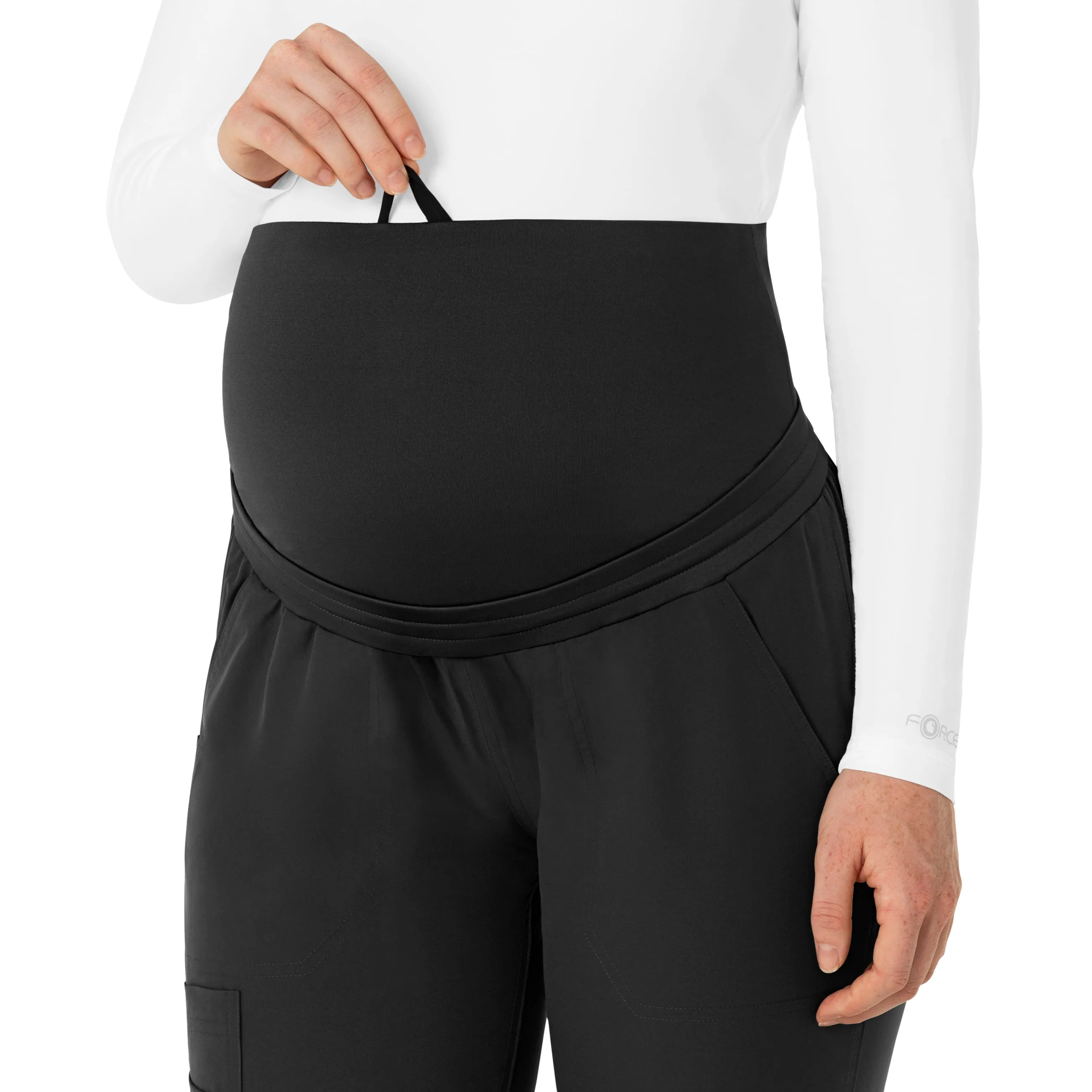 Force Essentials C54113 Maternity Jogger Scrub Pants Black