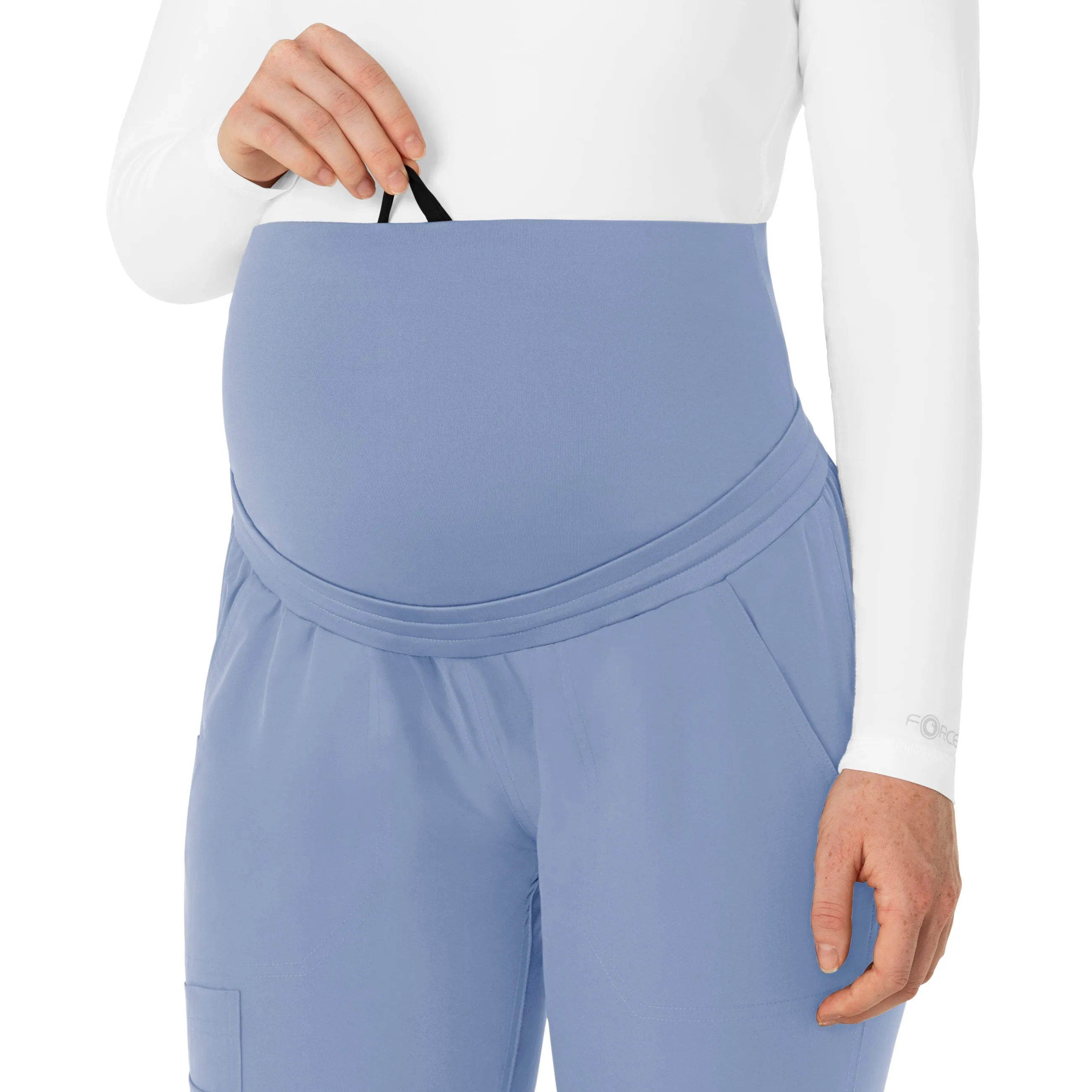 Force Essentials C54113 Maternity Jogger Scrub Pants Ceil Blue