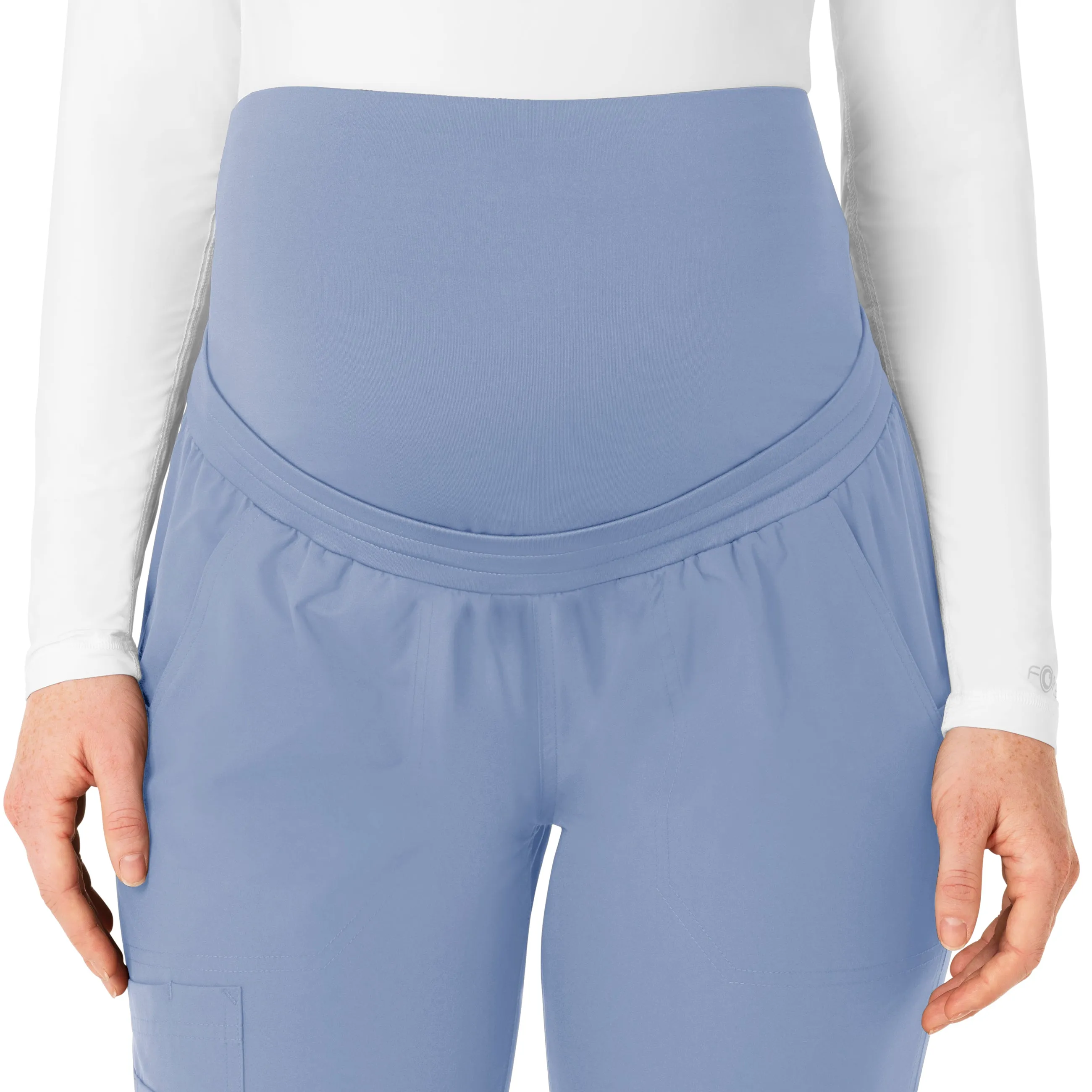 Force Essentials C54113 Maternity Jogger Scrub Pants Ceil Blue