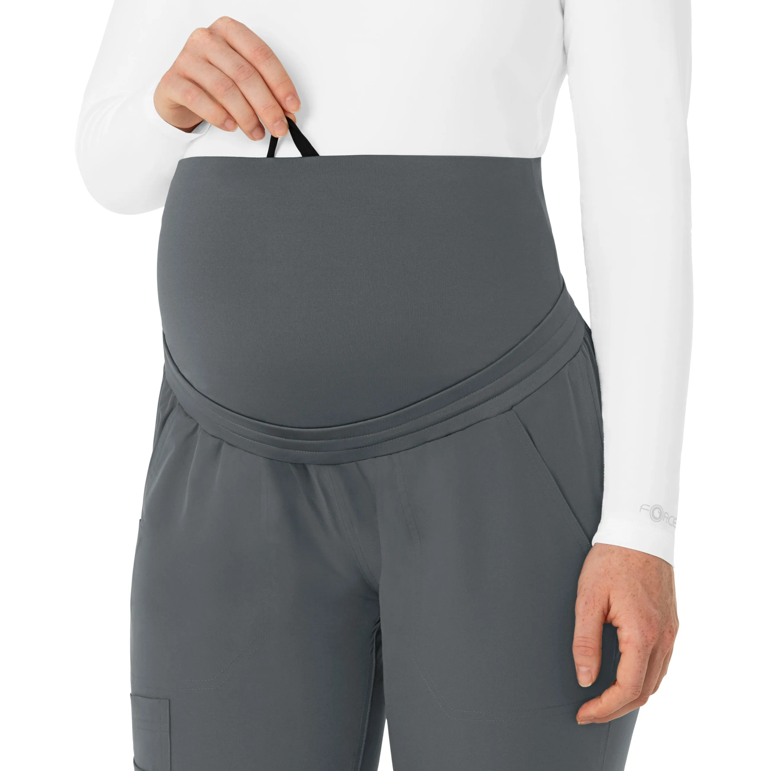 Force Essentials C54113 Maternity Jogger Scrub Pants Pewter