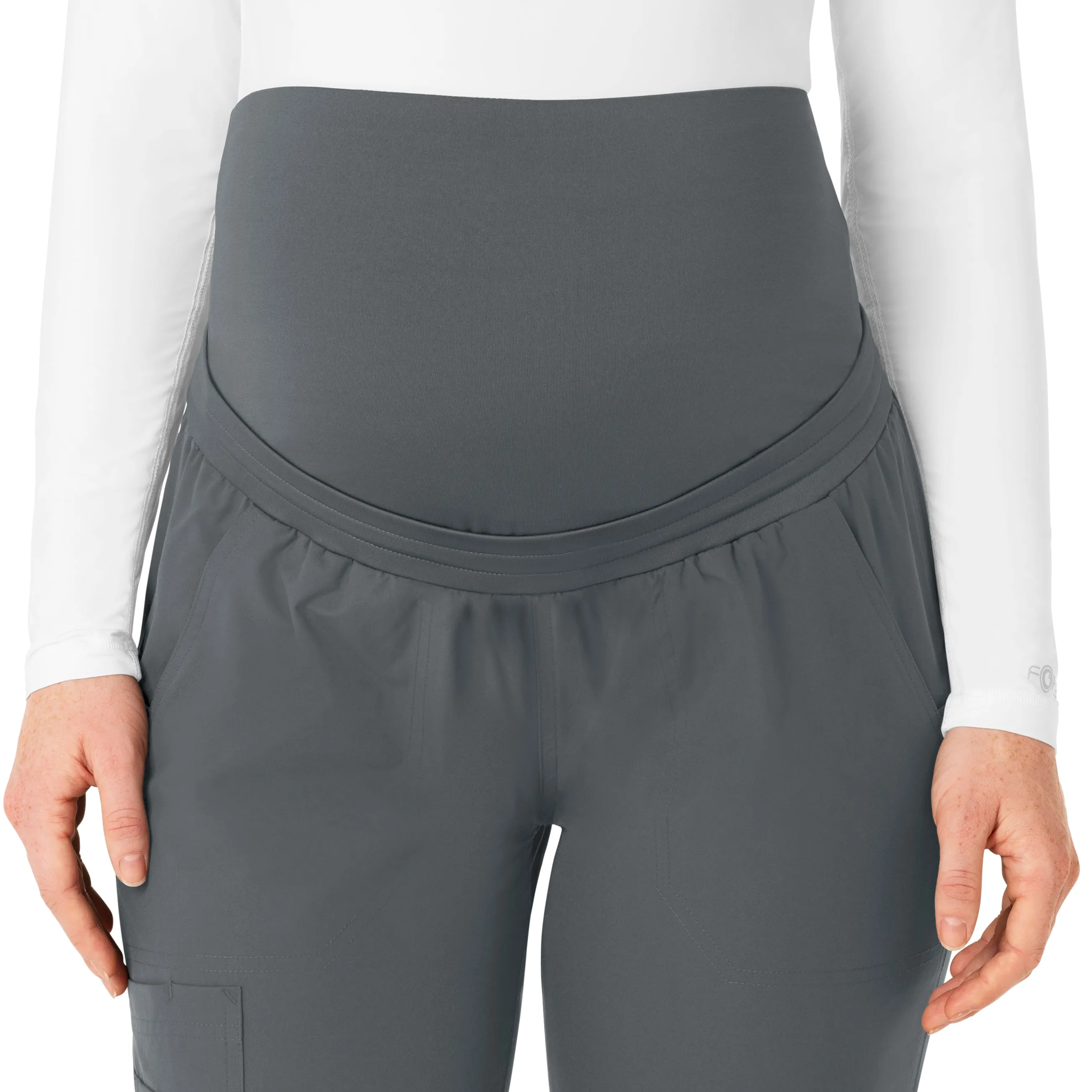 Force Essentials C54113 Maternity Jogger Scrub Pants Pewter