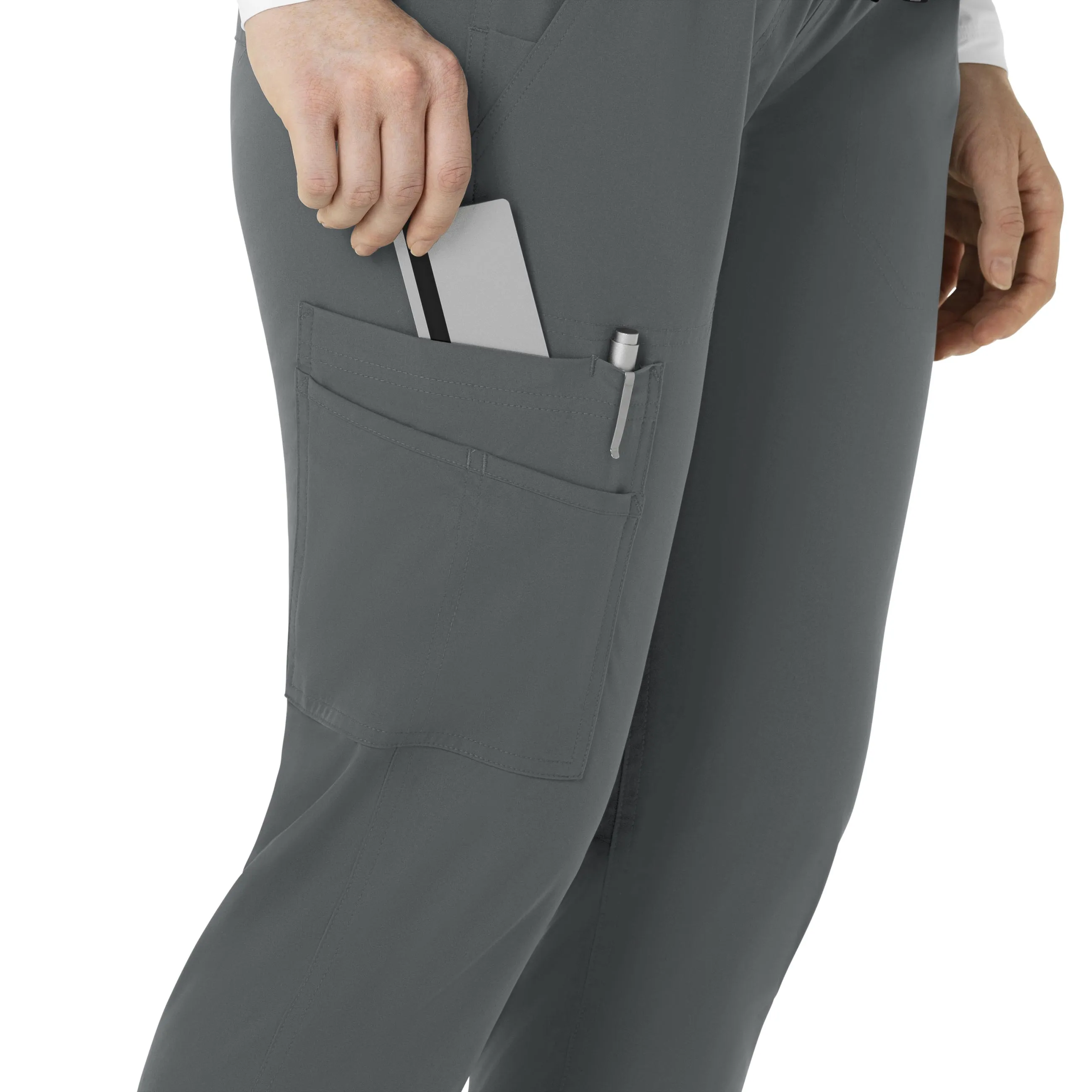 Force Essentials C54113 Maternity Jogger Scrub Pants Pewter