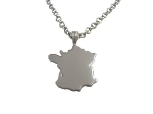 France Map Shape Pendant Necklace