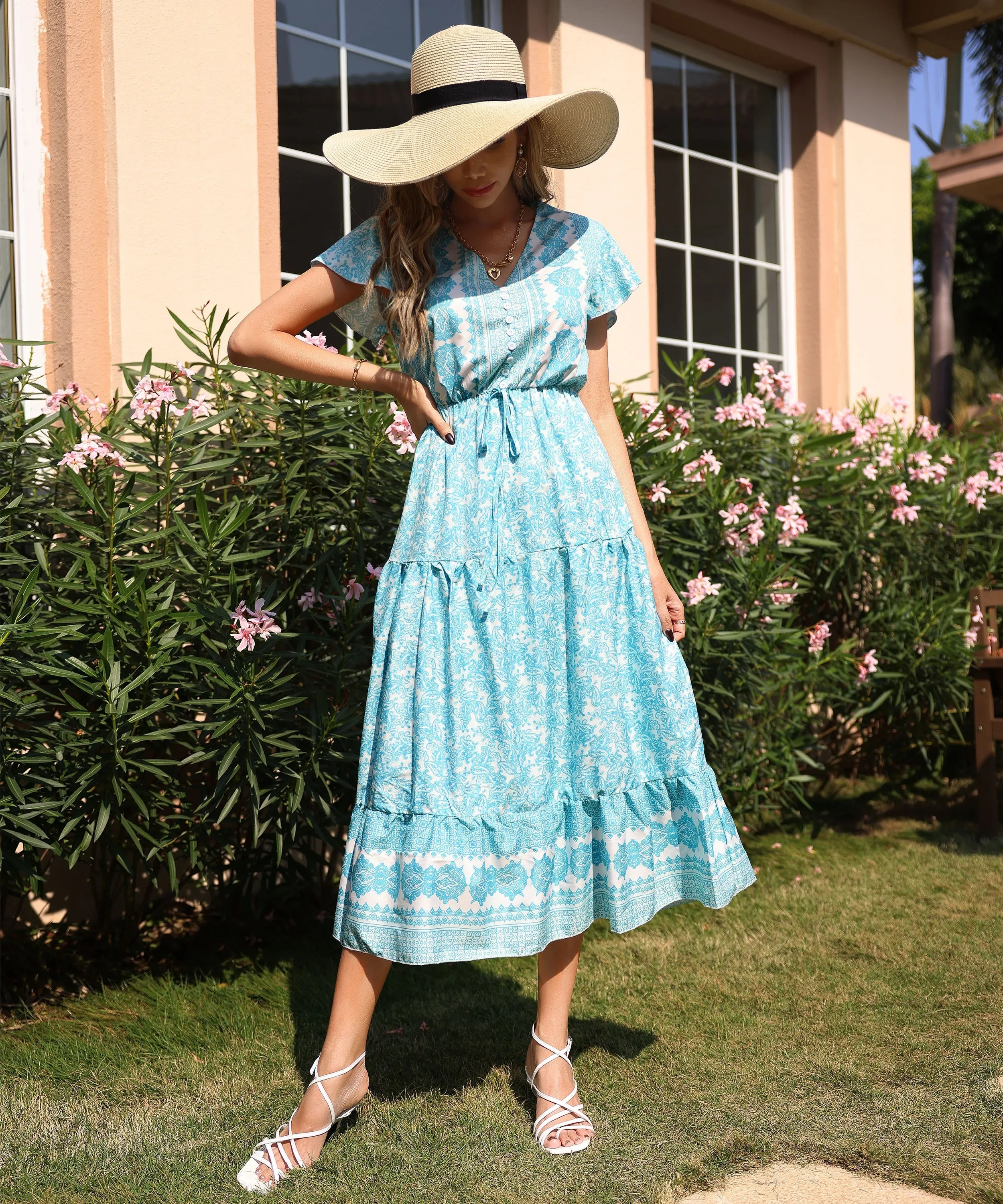 Freddie Maxi Dress - Green Print