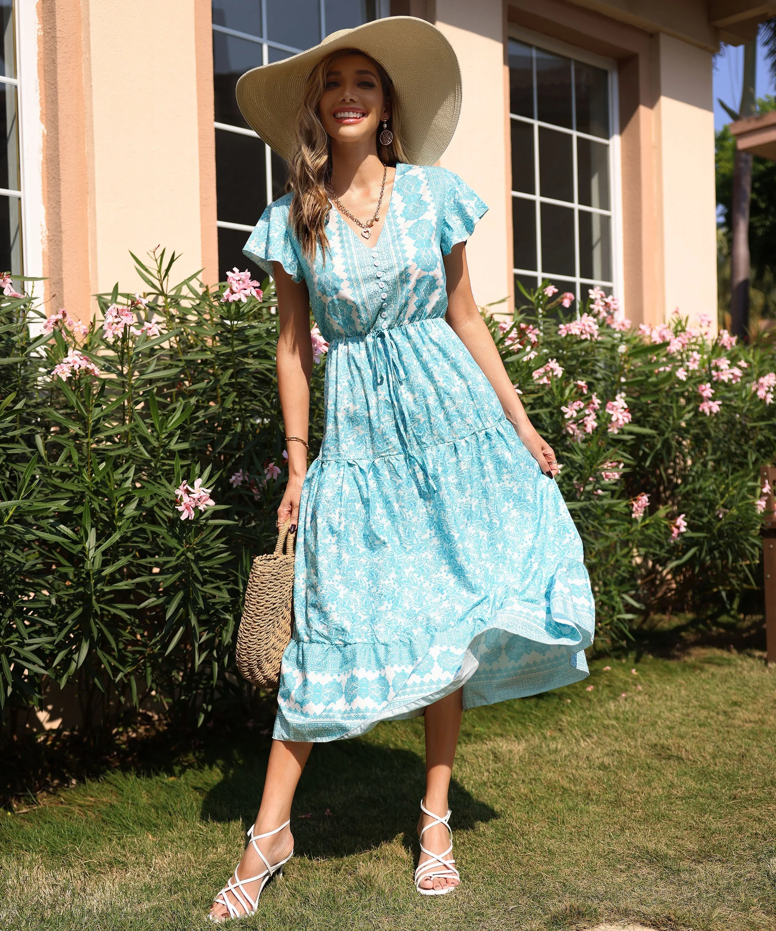 Freddie Maxi Dress - Green Print