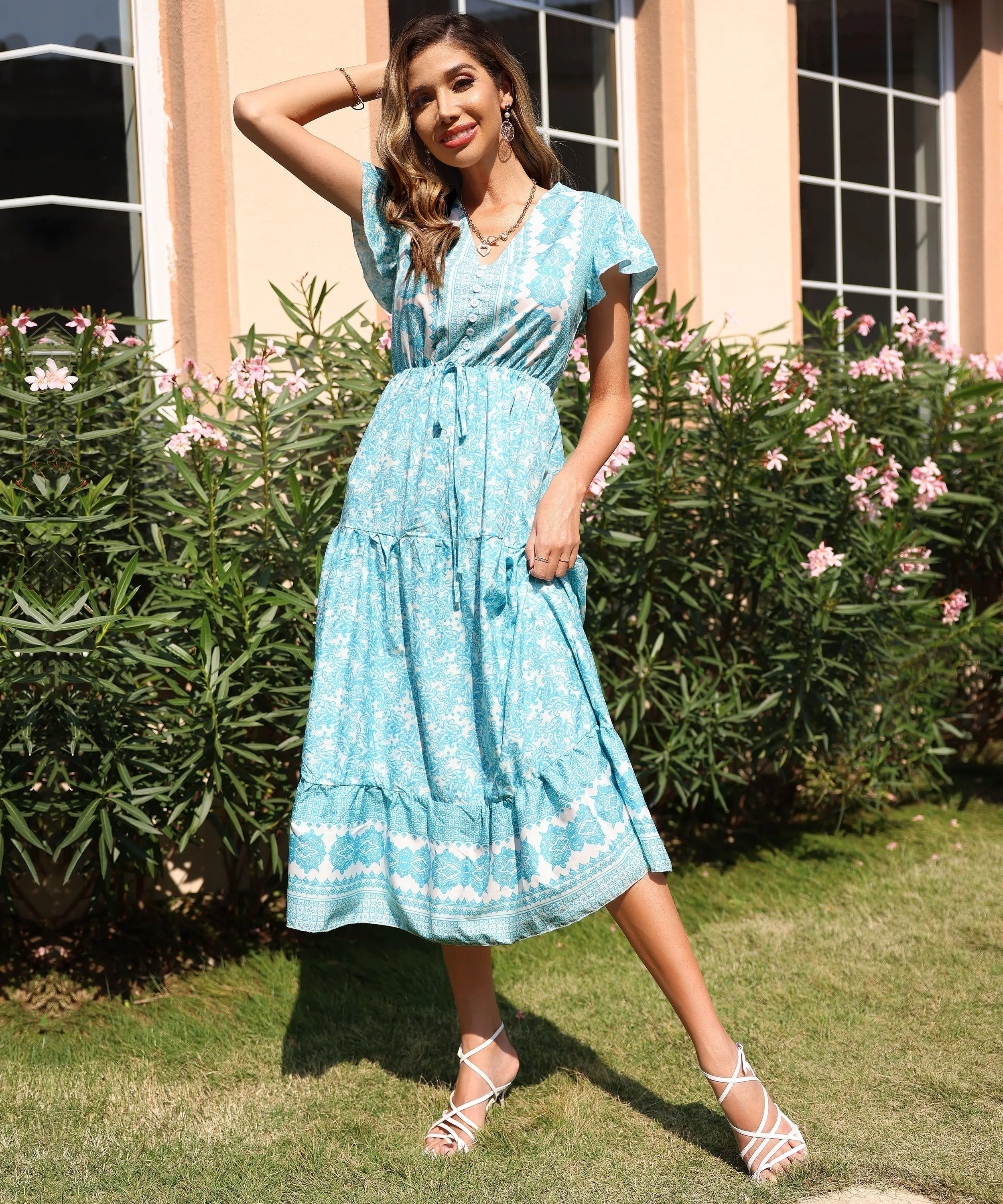 Freddie Maxi Dress - Green Print