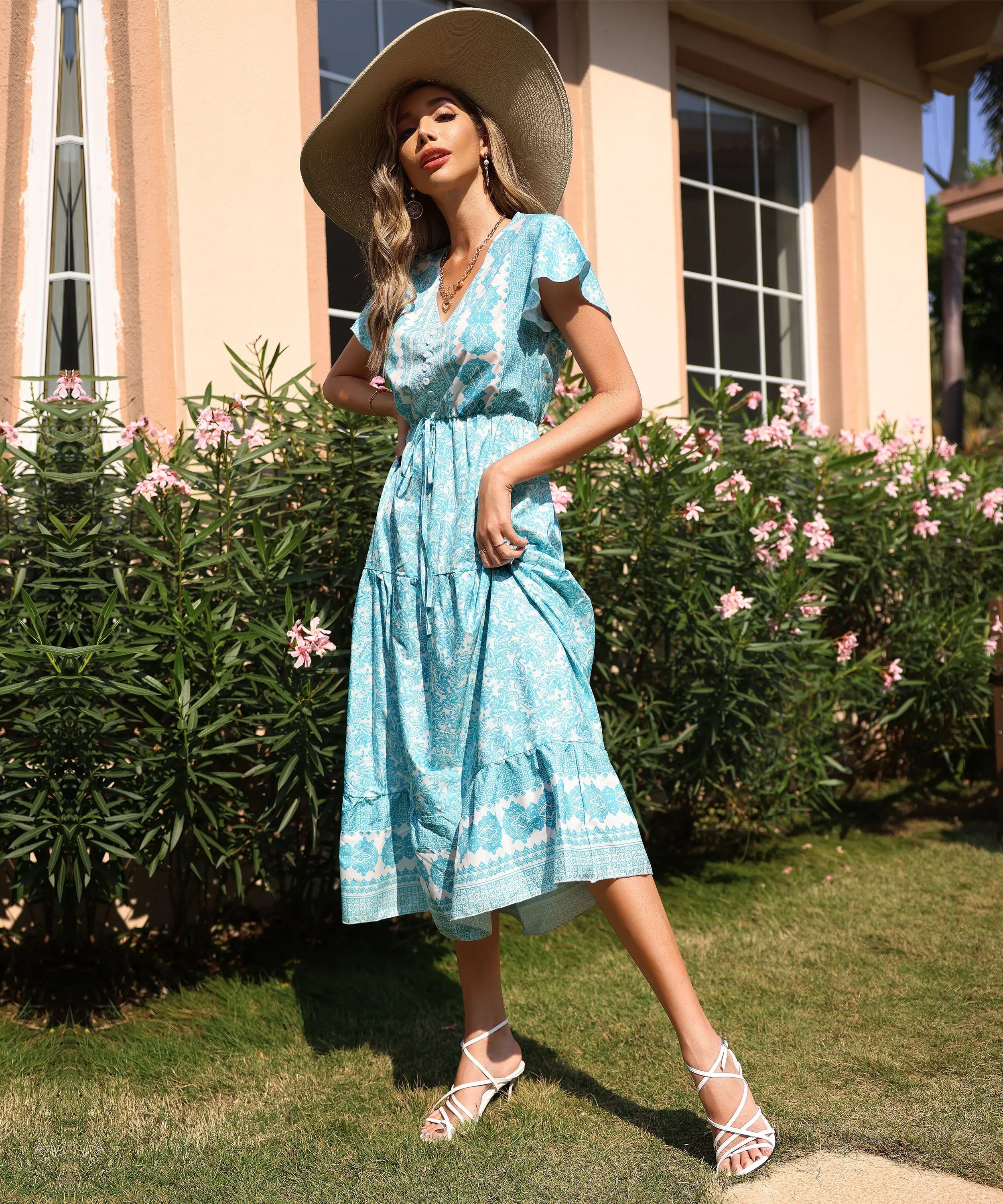 Freddie Maxi Dress - Green Print