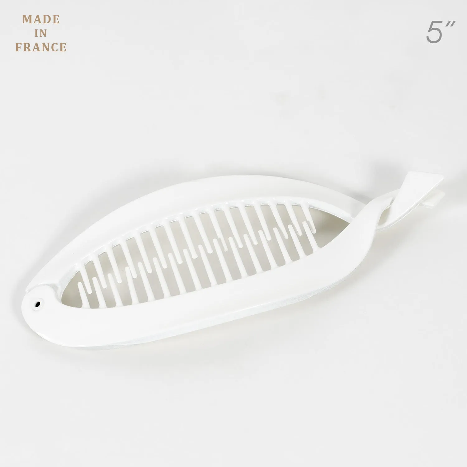 French Twisted Lock Style White Banana Hair Clip
