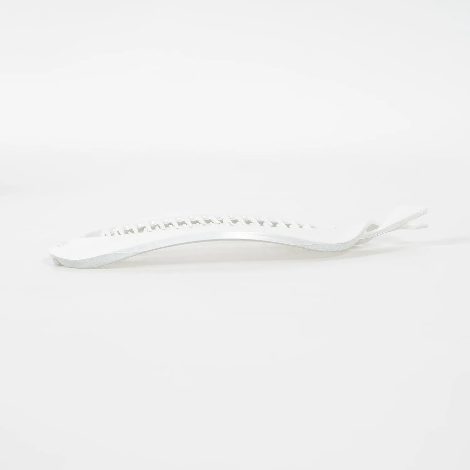 French Twisted Lock Style White Banana Hair Clip