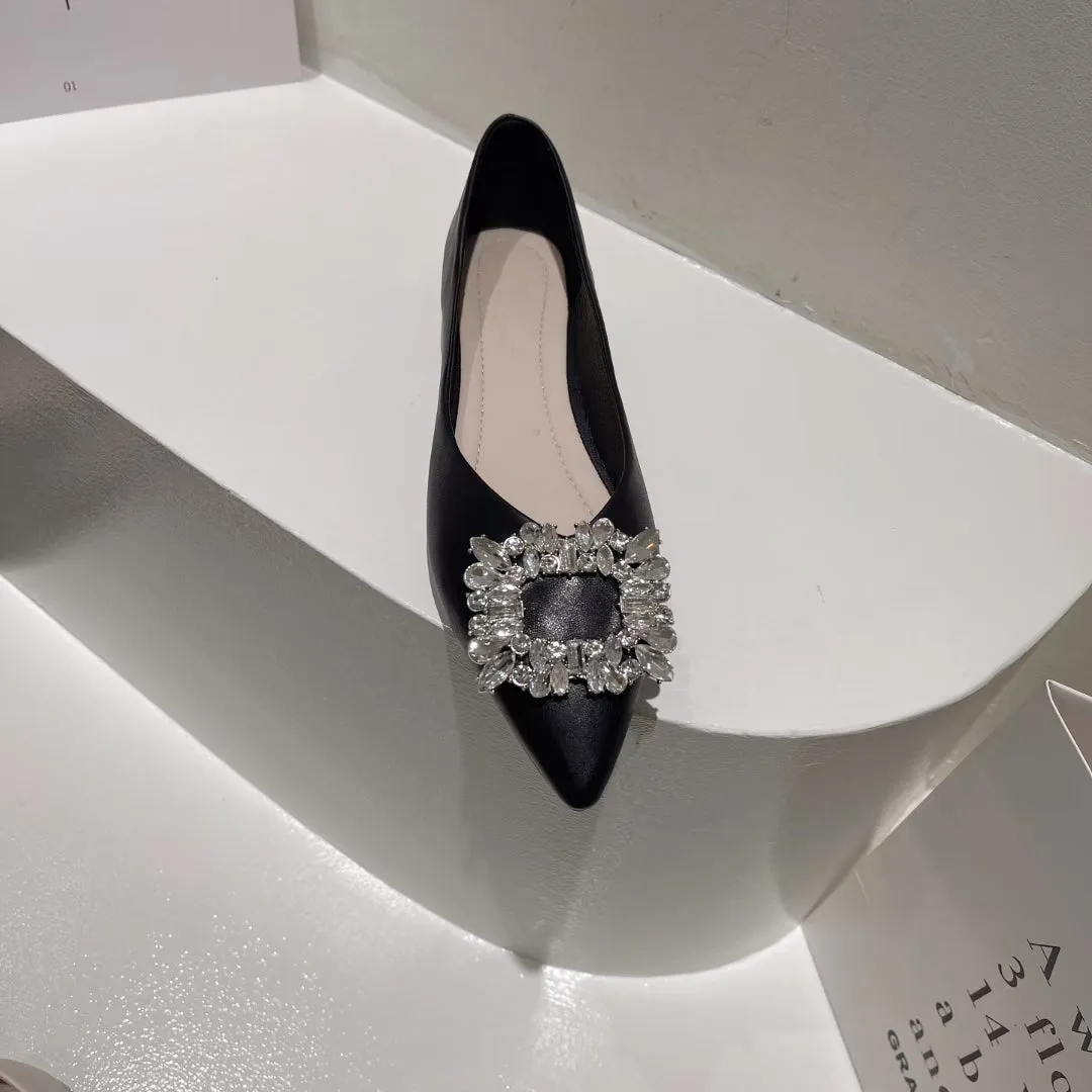 Gemma Pointed Buckle Flats