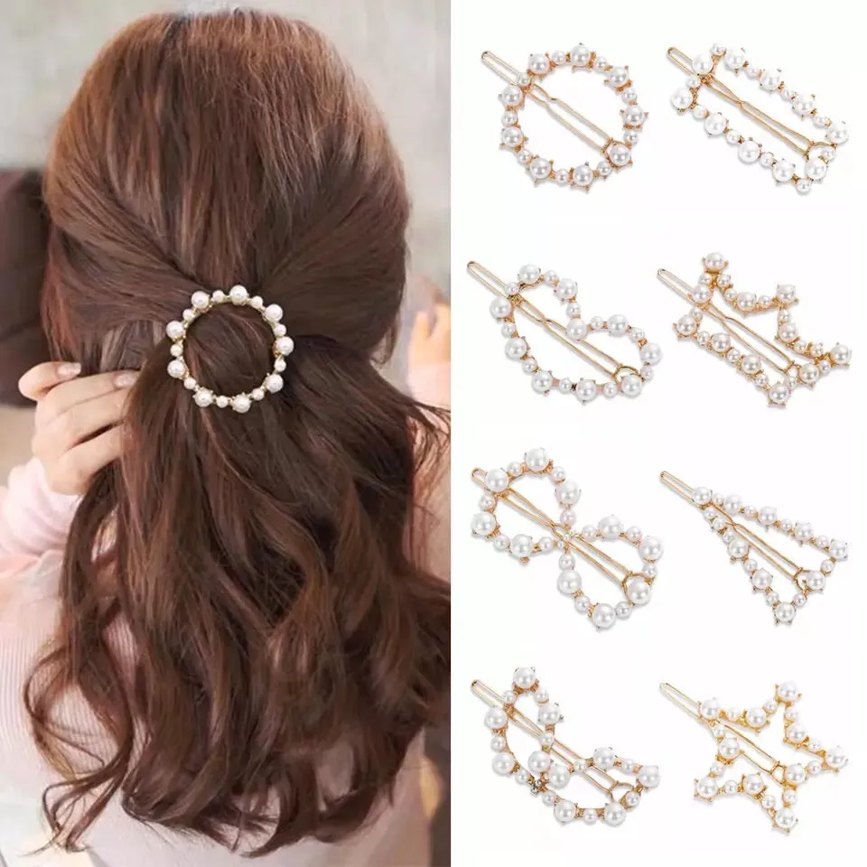 Geometrical Pearl Hair Lock Pins