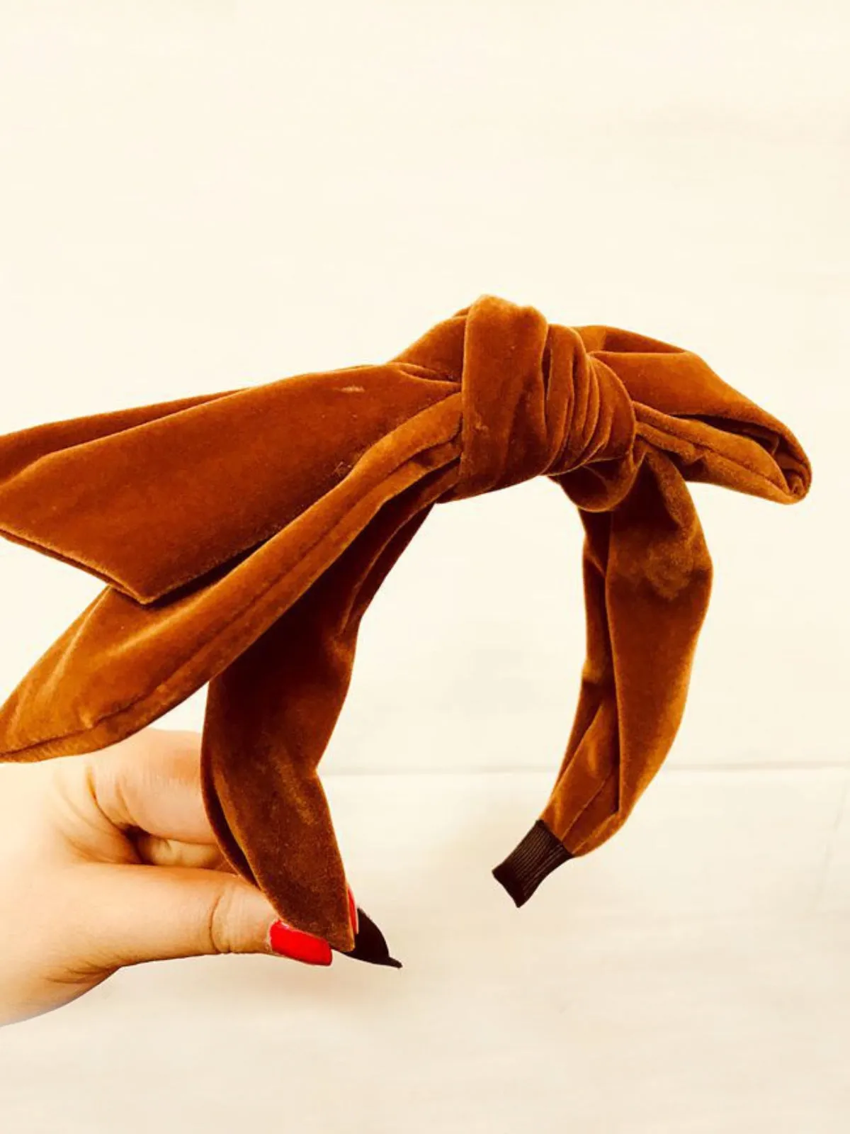 Girls Large Velvet Bow Headband (6 Color Options)
