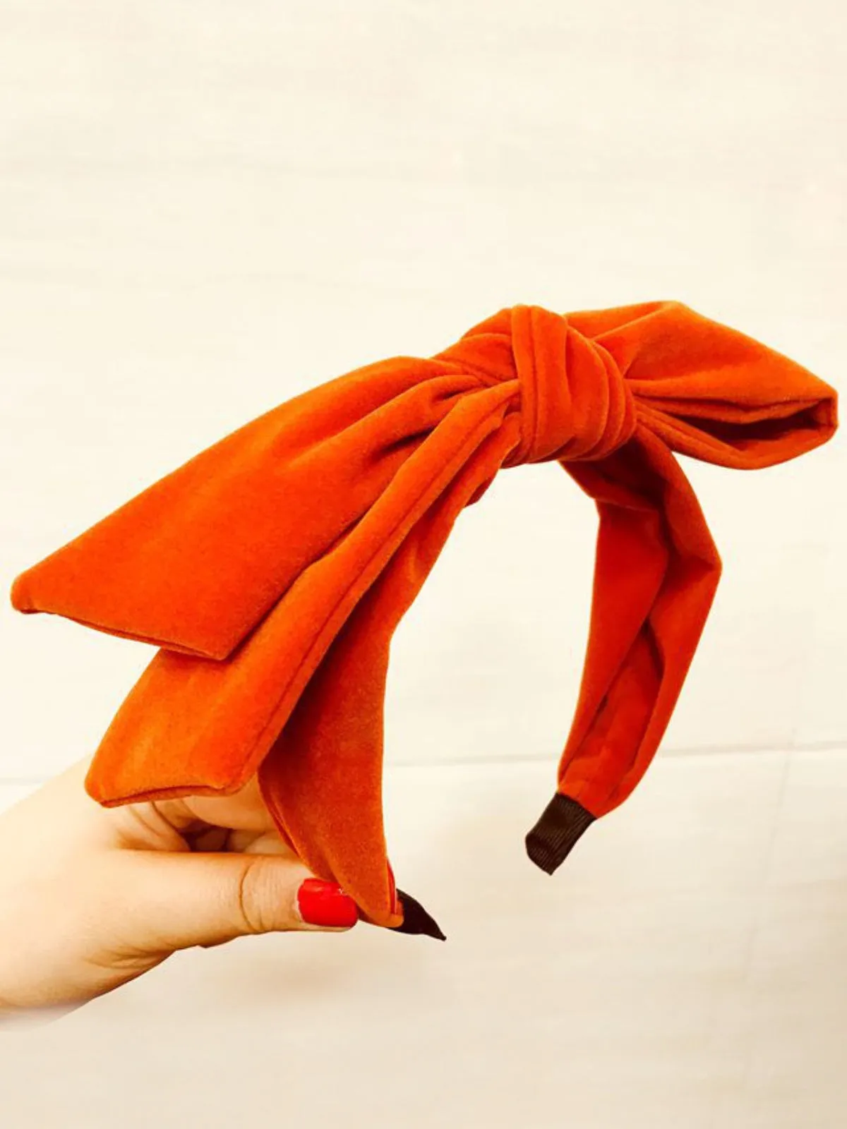 Girls Large Velvet Bow Headband (6 Color Options)