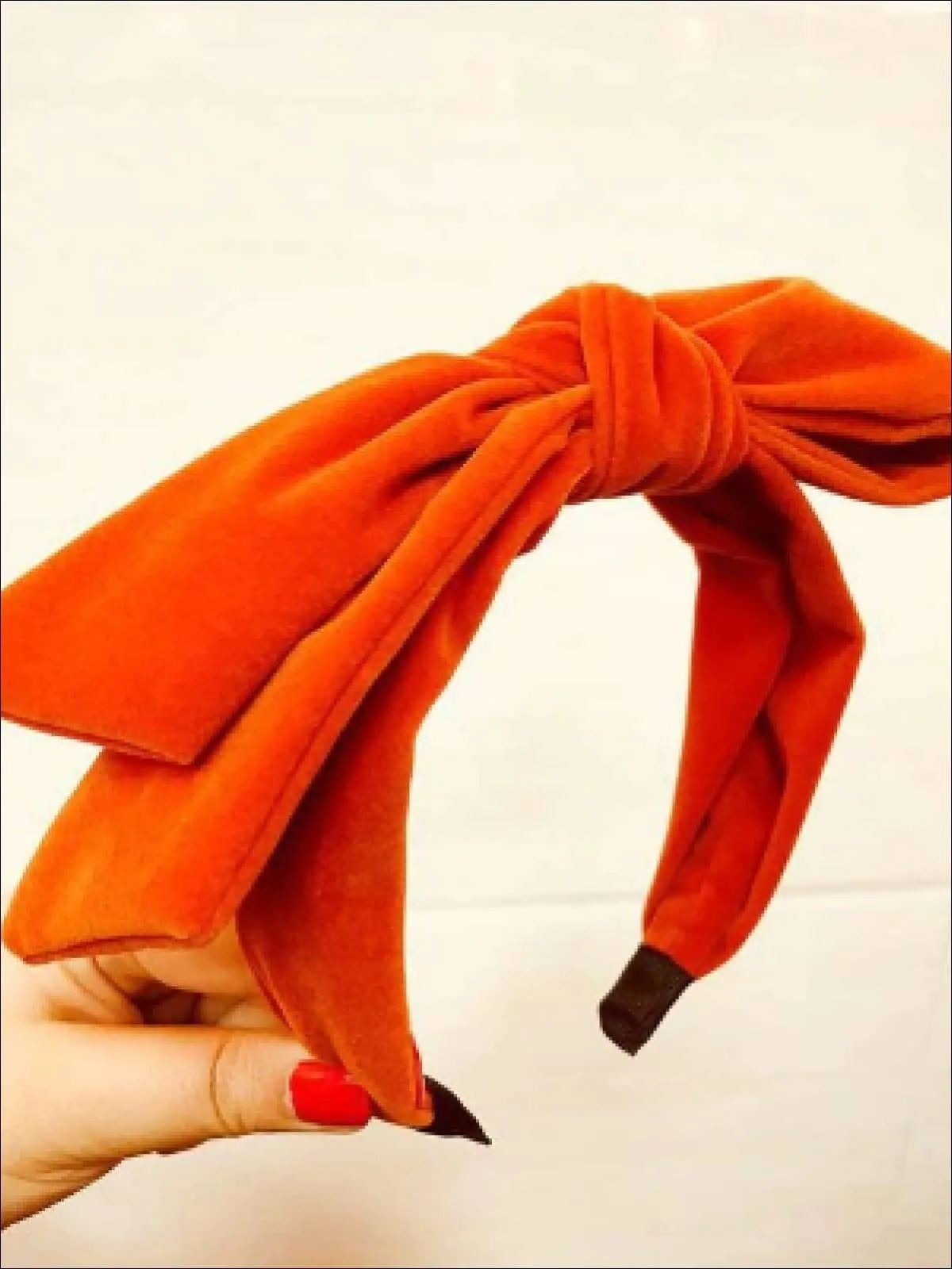 Girls Large Velvet Bow Headband (6 Color Options)