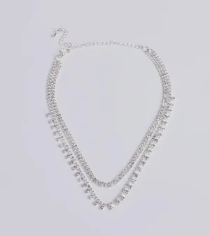 Glam Factor Layered Rhinestone Choker Necklace