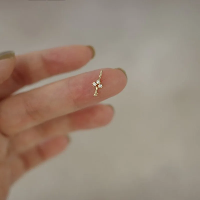 Gold-Plated Zircon Key Necklace