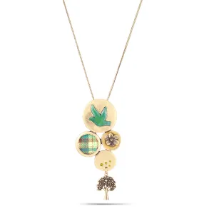 GOLD TONE GREEN NECKLACES #221GN1201 (1B4)