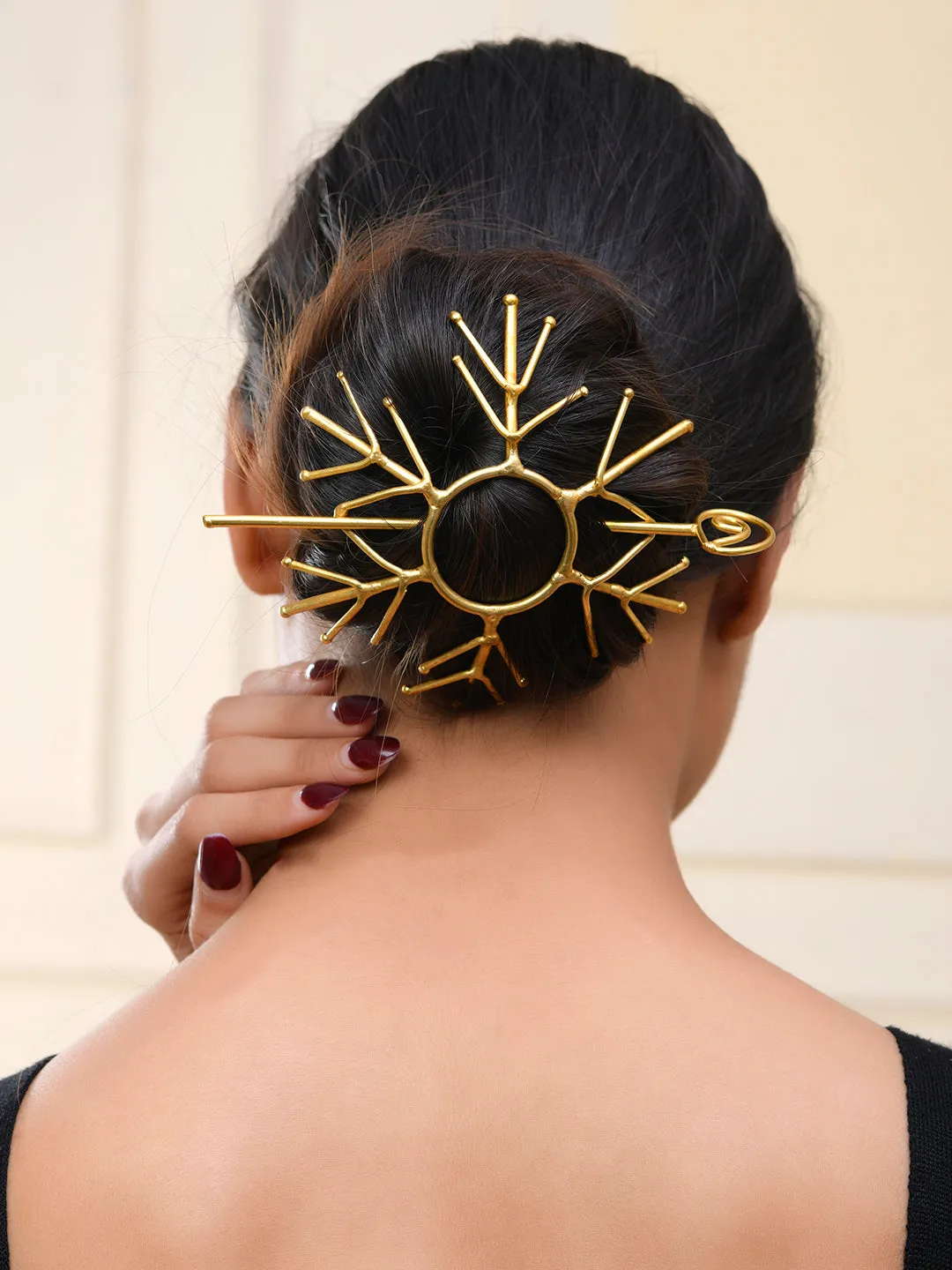 Golden Star metal hair barrette with stick (SBHA20MR_764)