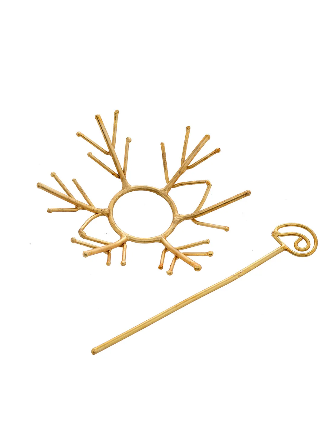 Golden Star metal hair barrette with stick (SBHA20MR_764)