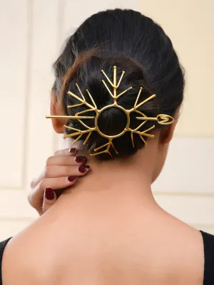 Golden Star metal hair barrette with stick (SBHA20MR_764)