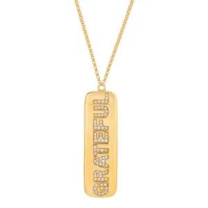 GRATEFUL TAG NECKLACE, GOLD