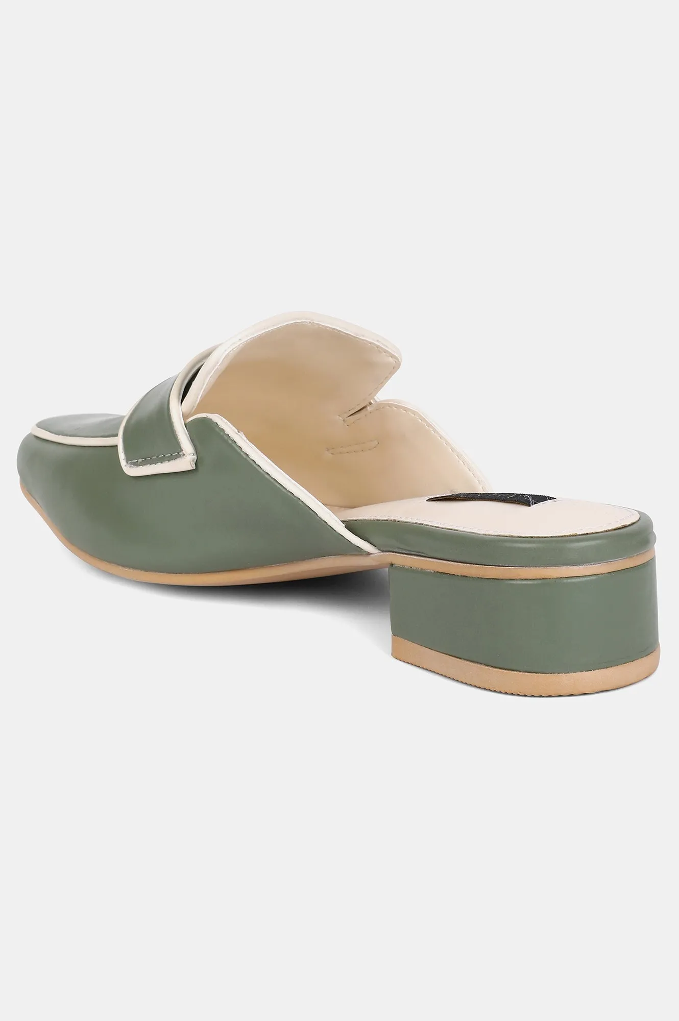 Green Square Toe Solid Flat - ZCarmen