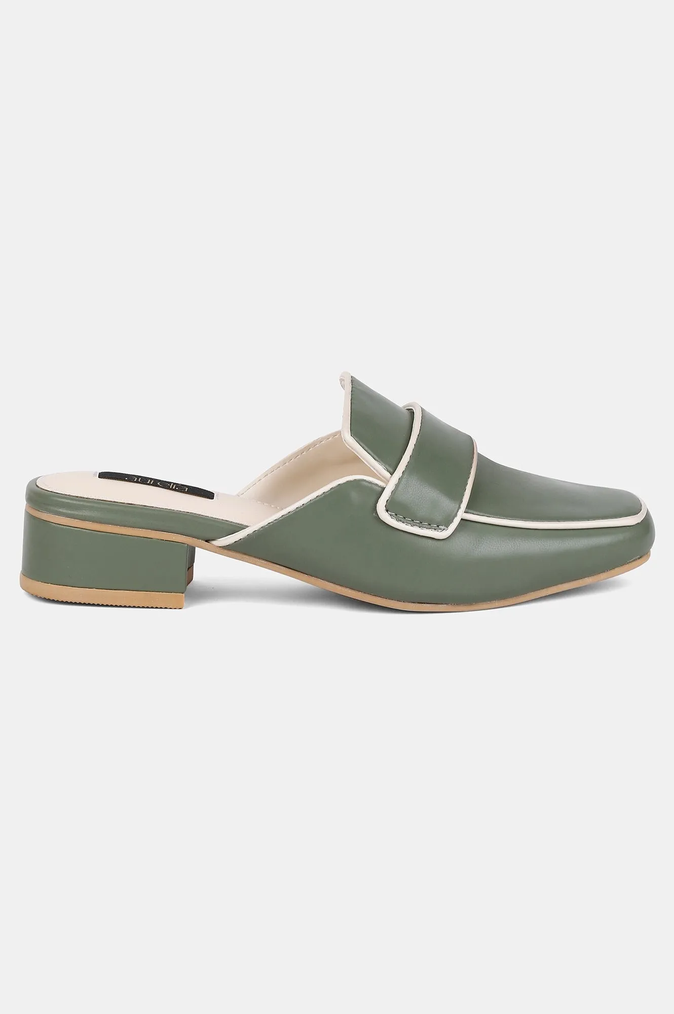 Green Square Toe Solid Flat - ZCarmen