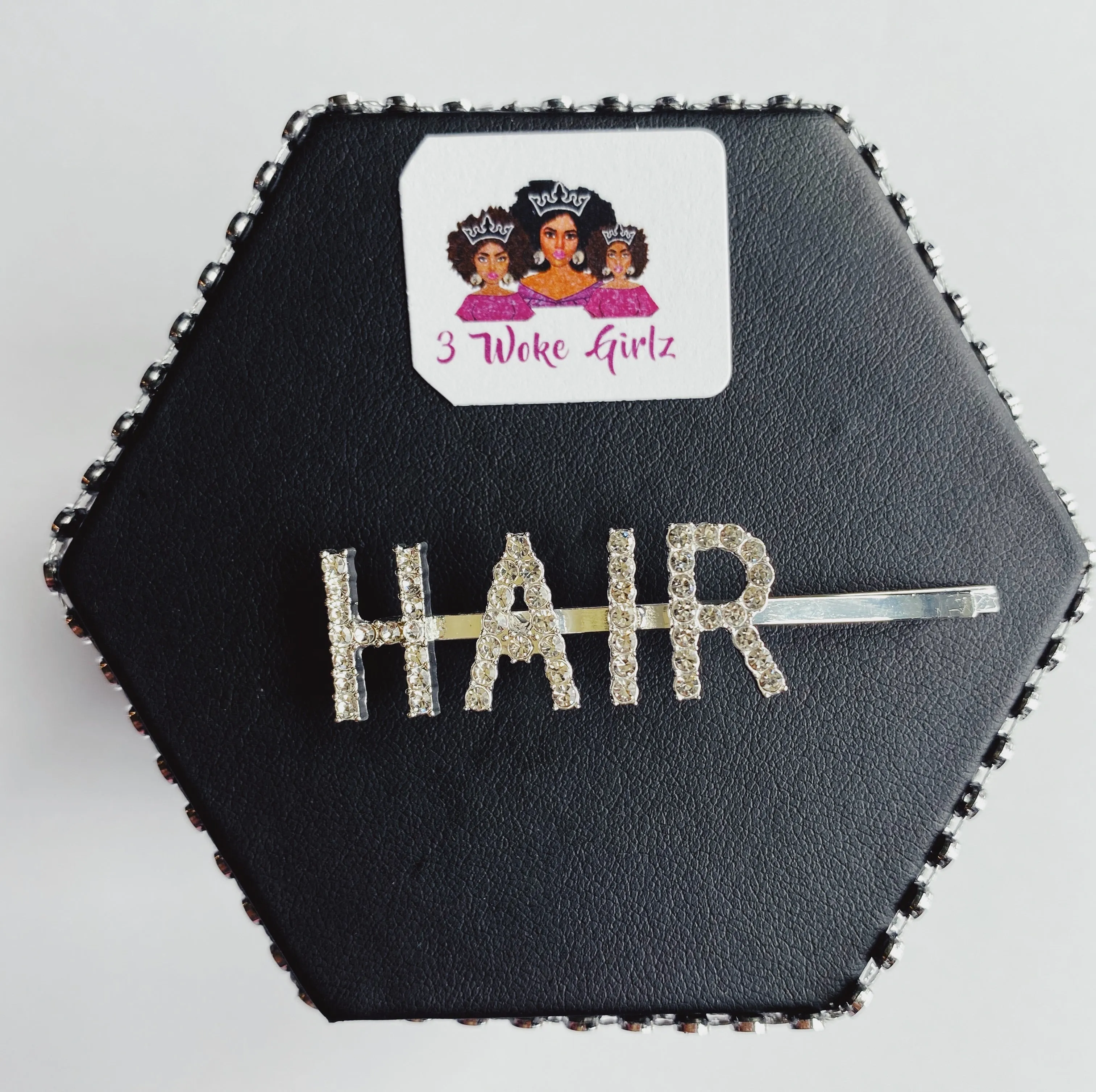 HAIR Rhinestone Statement Words Hairpin Hair Clip