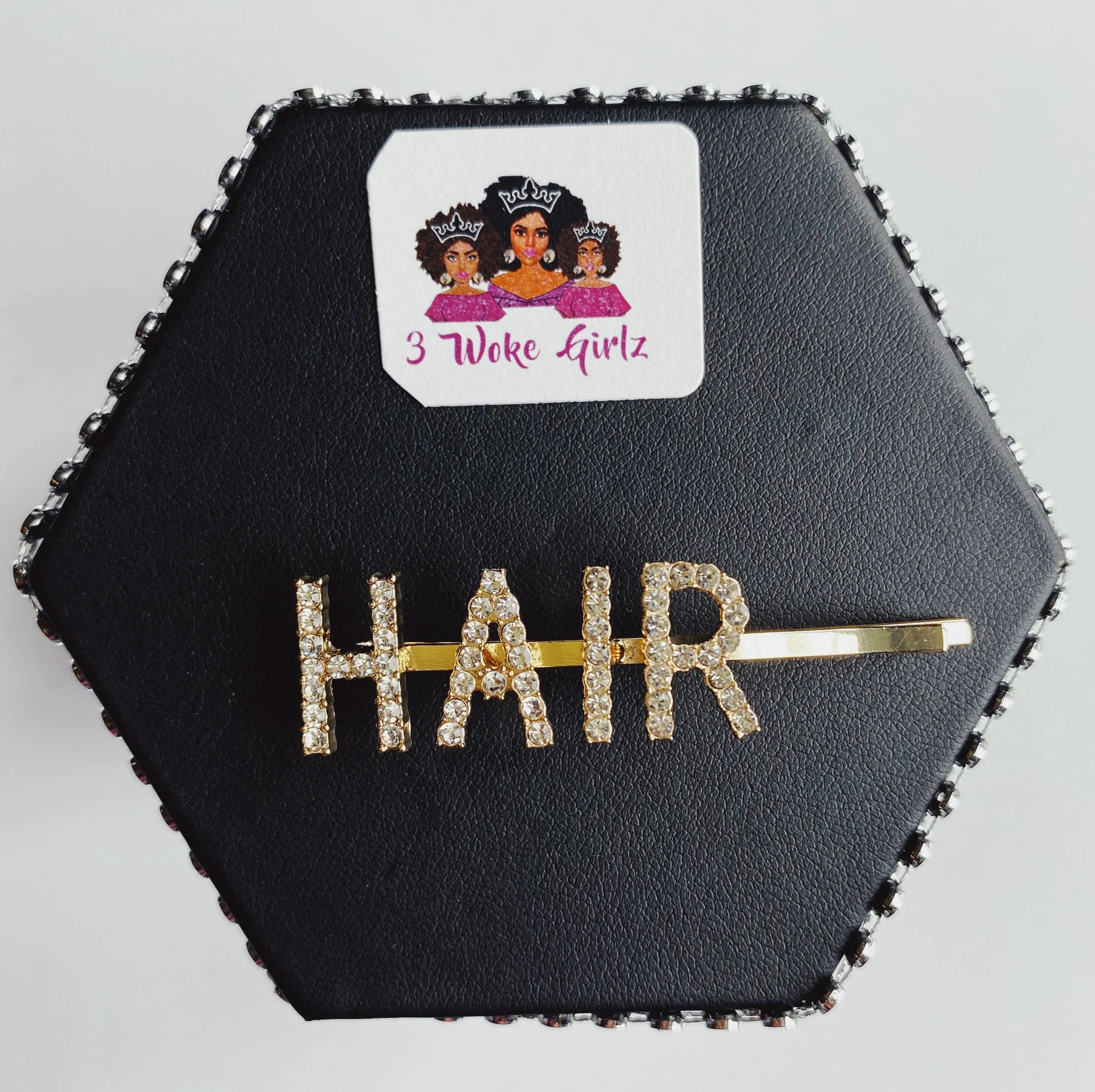 HAIR Rhinestone Statement Words Hairpin Hair Clip