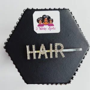 HAIR Rhinestone Statement Words Hairpin Hair Clip