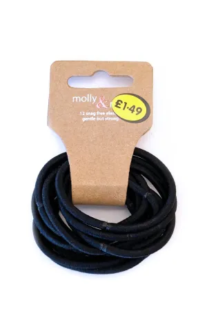 Hair Ties - Black - 12pcs