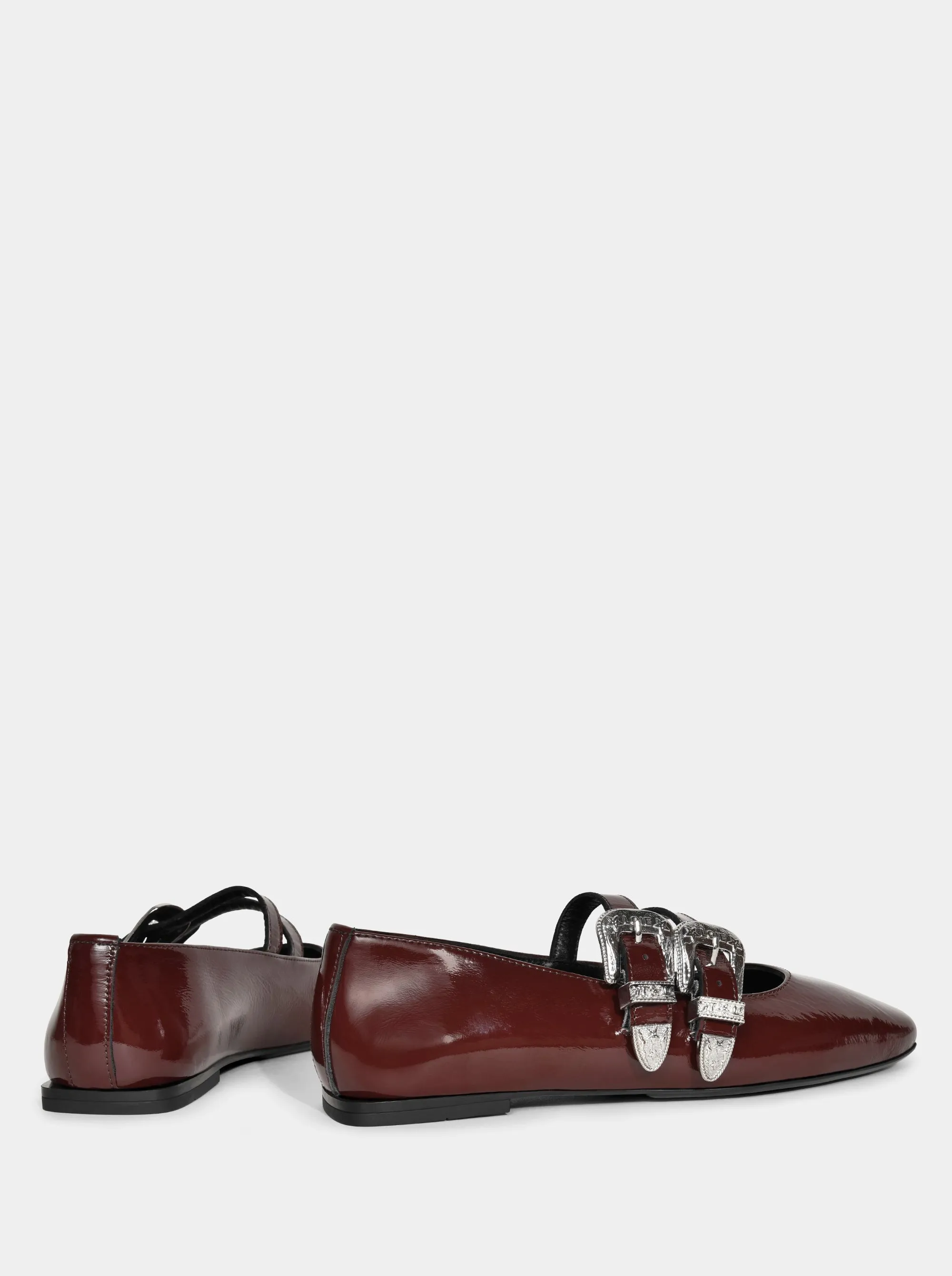 HANNAH BURGUNDY NAPLAK PATENT BALLET FLATS