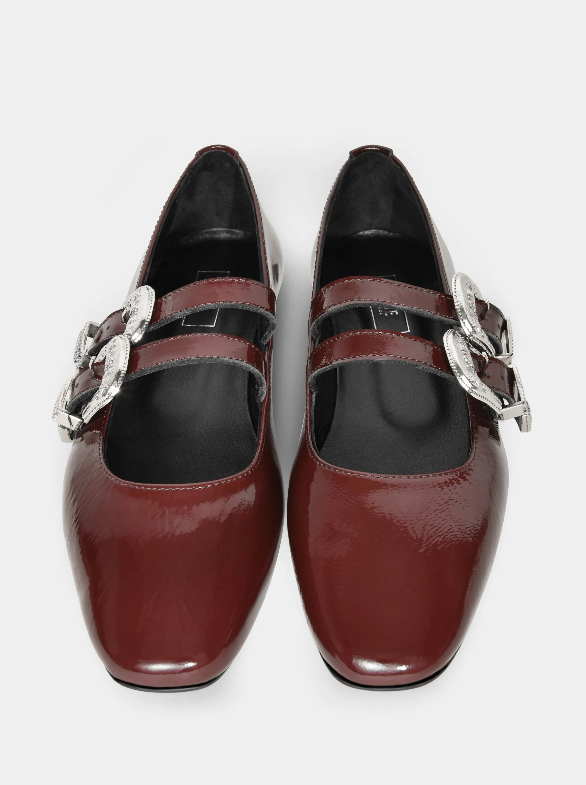 HANNAH BURGUNDY NAPLAK PATENT BALLET FLATS