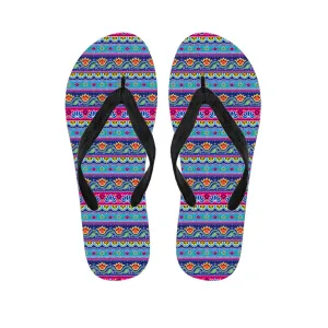 Hawaiian Lotus Pattern Flip Flops: Embrace Bohemian Style