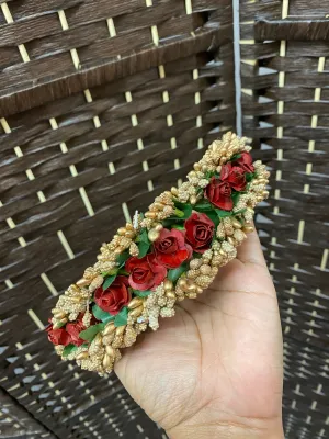 Hira Maroon Flower Hair Gajra