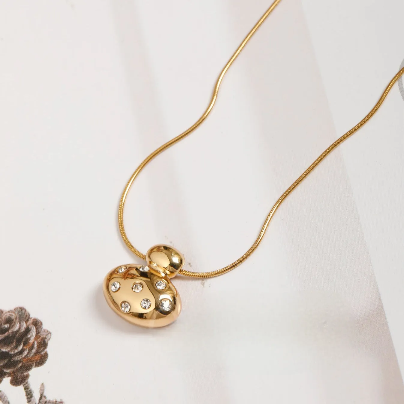 Imperial Diamond Pendant Necklace Gold Plated, Waterproof and Anti-Tarnish